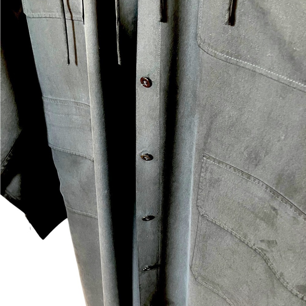 BABATON Aritzia Silk Black Belted Button Lightweight Travel Shirt Dress Sz L - Picture 10 of 13